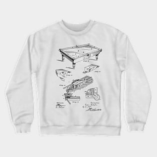 Billiard Table Vintage Patent Hand Drawing Crewneck Sweatshirt